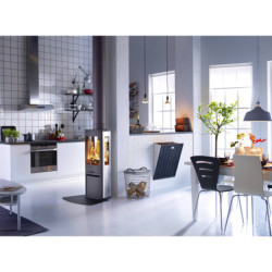 Plieninė krosnelė Nibe Contura 750A, juoda, su aliuminio apdaila