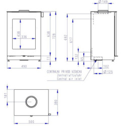 Plieninė krosnelė Romotop Teon S03, 8 kW