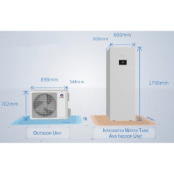 Šilumos siurblys oras/vanduo Gree Versati III Duo, 4/3.8 kW