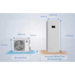 Šilumos siurblys oras/vanduo Gree Versati III Duo, 14/12.6 kW