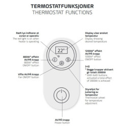 Nešiojamas elektrinis radiatorius Adax Vilje VG11 20 WT, baltas