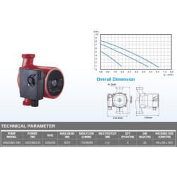 Cirkuliacinis siurblys Ceva SXR 25-80/180 135-245W 230V max. 8m