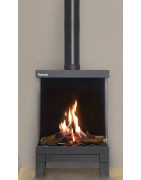 Dujinis židinys Akos Sharp, 9.5 kW, trijų pusių stiklu