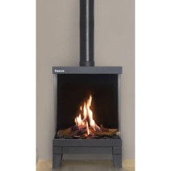 Dujinis židinys Akos Sharp, 9.5 kW, trijų pusių stiklu