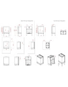 Dujinis židinys Akos Sharp, 9.5 kW, trijų pusių stiklu