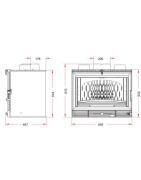 Ketinis židinio ugniakuras Invicta Grande Vision Turbo, 10 kW