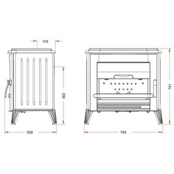 Ketinė krosnelė Invicta Modena, pilkos spalvos, 10 kW