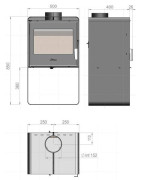 Plieninė krosnelė Invicta Boree, antracito spalvos, 7.5 kW