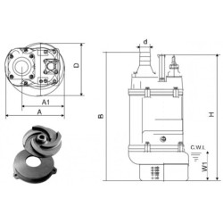 Drenažinis siurblys Ibo 50-KBFU-0.45 0.45kW 230V