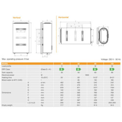 Elektrinis vandens šildytuvas Ferroli Titano Twin 50, 50L