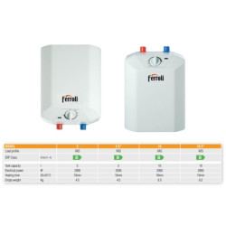 Vandens šildytuvas Ferroli Novo 10, 10L, virš plautuvės