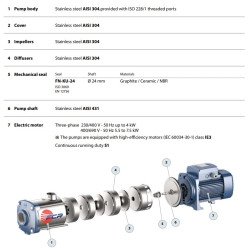 Daugiapakopis siurblys Pedrollo FCR 30/3 400V (4.0 kW, 3 pakopos)