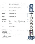Vertikalus siurblys Pedrollo HTm 5/2 230V (0.75 kW, 2 pakopos)