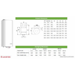 Elektrinis vandens šildytuvas Ariston INITIO XP 150 1.8kW 150L