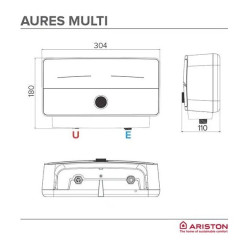 Momentinis vandens šildytuvas Ariston Aures M5 EU 5kW