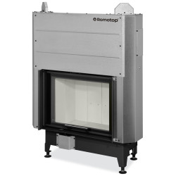 Plieninis židinio ugniakuras Romotop KV HEAT H3LE04, 3.9-10.1 kW, šviesi pakura