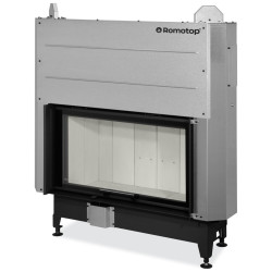 Plieninis židinio ugniakuras Romotop KV HEAT H3LF04, 4.5-11.7 kW, šviesi pakura