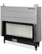 Plieninis židinio ugniakuras Romotop KV HEAT H3LG04, 7.9-20.5 kW, šviesi pakura