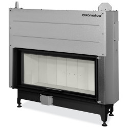 Plieninis židinio ugniakuras Romotop KV HEAT H3LG04, 7.9-20.5 kW, šviesi pakura