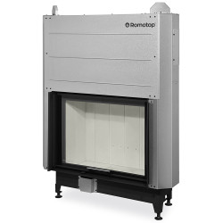 Plieninis židinio ugniakuras Romotop KV HEAT H3LJ04, 5.5-14.2 kW, šviesi pakura