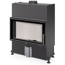 Plieninis židinio ugniakuras Romotop KV HEAT H4P14, 2.9-7.5 kW, šviesi pakura