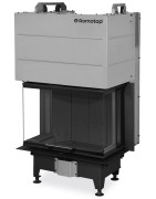 Plieninis židinio ugniakuras Romotop HEAT HC3LH26, 3.9-10.1 kW, juoda pakura