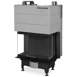Plieninis židinio ugniakuras Romotop HEAT HC3LH26, 3.9-10.1 kW, juoda pakura