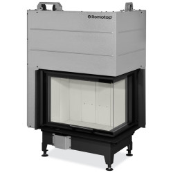 Plieninis židinio ugniakuras Romotop HL3LG24, 5.2-13.5 kW, šviesi pakura