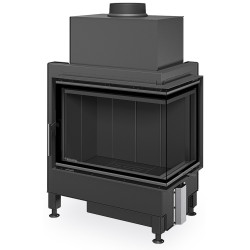 Plieninis židinio ugniakuras Romotop HL4SG26, kampinis, 5.2-13.5 kW, juoda pakura