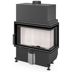 Plieninis židinio ugniakuras Romotop HL4SX24, kampinis, 3.5-9.1 kW, šviesi pakura