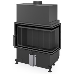 Plieninis židinio ugniakuras Romotop HR4SX26, kampinis, 3.5-9.1 kW, juoda pakura