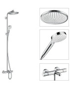 Dušo komplektas Hansgrohe Crometta S Showerpipe 240, su vonios termostatu