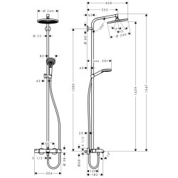 Dušo komplektas Hansgrohe Crometta S Showerpipe 240, su vonios termostatu