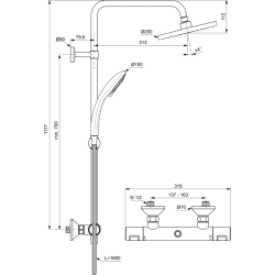 Termostatinė dušo sistema Ideal Standard Ceratherm T25