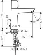 Praustuvo maišytuvas Hansgrohe Talis Select E 110, su vožtuvu