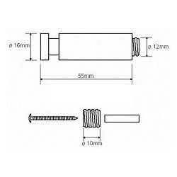 Kabliukas Bemeta Neo, 16x16x55mm