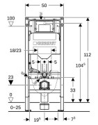 Rėmas unitazui Geberit Duofix su Sigma bakeliu, 112 cm