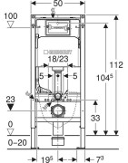 Rėmas unitazui Geberit Duofix Basic su Delta bakeliu, 112 cm, su laikikliais