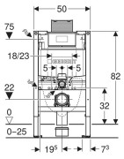 Rėmas unitazui Geberit Duofix Omega, 3/6 l, 82 cm