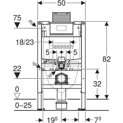 Rėmas unitazui Geberit Duofix Omega, 3/6 l, 82 cm