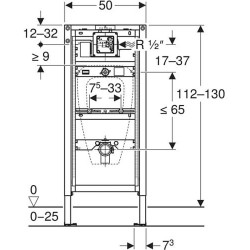 Pisuaro rėmas Geberit Duofix, universalus, 112 - 130 cm