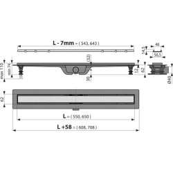 Dušo latakas Alcadrain APZ19 Simple, 750 mm, plastikinis, su vartomomis grotelėmis