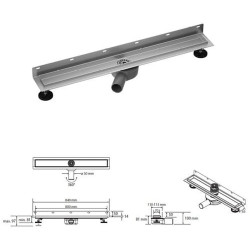 Sieninis dušo latakas Bemeta Elio Wall, 800 mm, nerūdijantis plienas