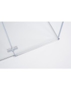Dušo kabina Brasta Glass Nina Plius 80x80, varstomos durys, chromo profilis, skaidrus stiklas
