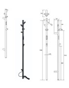Elektrinis rankšluosčių džiovintuvas Bemeta Vertex 1400 mm, 35 W, juodas matinis