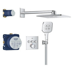 Potinkinė termostatinė dušo sistema Grohe Grohtherm SmartControl Cube, 310 mm dušo galva, chromas