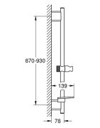 Dušo stovas Grohe Rainshower SmartActive, 90 cm, juodas matinis