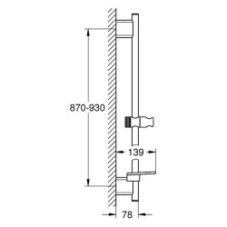 Dušo stovas Grohe Rainshower SmartActive, 90 cm, juodas matinis