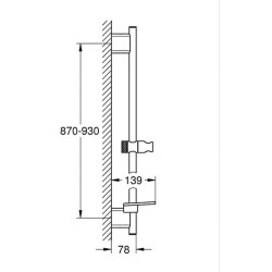 Dušo stovas Grohe Rainshower SmartActive, 90 cm, matinio grafito spalvos