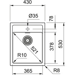 Tectonite plautuvė Franke Sirius SID 610-40, pilka